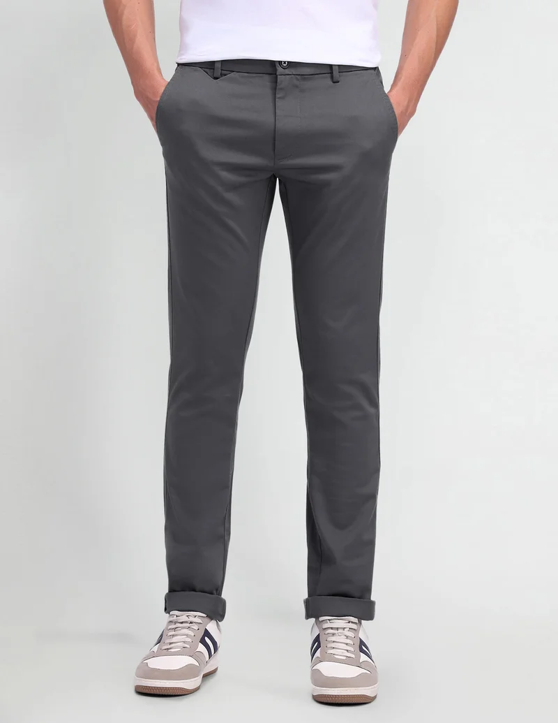Arrow Slim Fit Mid Rise Trousers