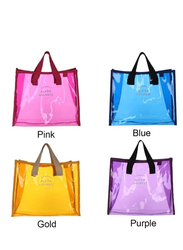 Loquat Waterproof Transparent Portable Jelly Bag Summer Large Capacity Handbag Shopping Beach Bag Shoulder Bag - Image 5
