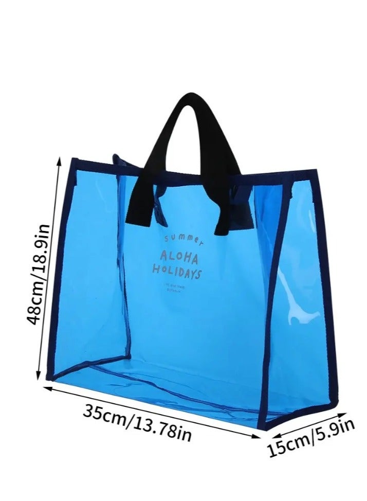 Loquat Waterproof Transparent Portable Jelly Bag Summer Large Capacity Handbag Shopping Beach Bag Shoulder Bag - Image 3