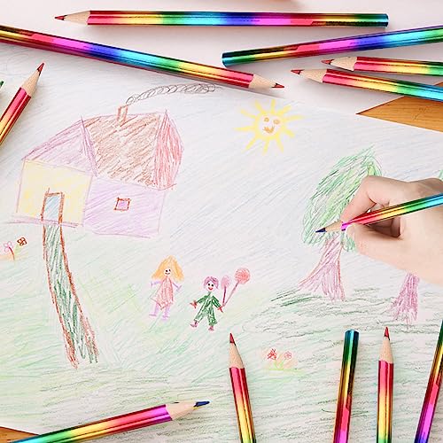 GOLDGE 40Pcs 4-in-1 Rainbow Pencils Party Favors (NOT pre-sharpened)– Colored Pencils for Kids, End-of-Year Student Gifts from Teachers, Goodie Bag Stuffers for Birthdays, Classrooms - Image 5