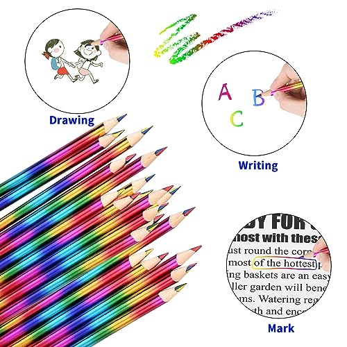 GOLDGE 40Pcs 4-in-1 Rainbow Pencils Party Favors (NOT pre-sharpened)– Colored Pencils for Kids, End-of-Year Student Gifts from Teachers, Goodie Bag Stuffers for Birthdays, Classrooms - Image 4