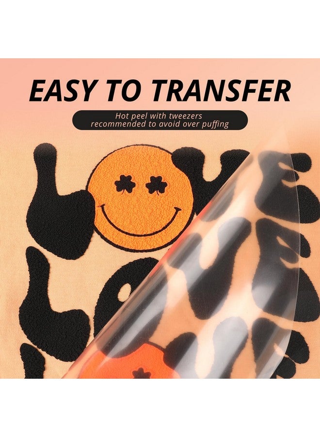 HTVRONT Black Puff Vinyl Heat Transfer - 10" x 6ft Black Puff HTV Vinyl Roll for T Shirts, Black 3D Puff Heat Transfer Vinyl for Cricut & Cameo - Easy to Cut & Weed & Transfer (Black) - Image 4