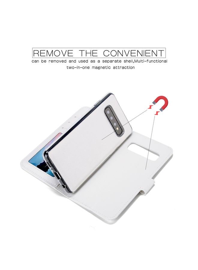 S-TOP Case For Samsung Galaxy S10+ Cross Texture Detachable Leather Phone Case - Image 4