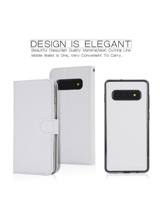 S-TOP Case For Samsung Galaxy S10+ Cross Texture Detachable Leather Phone Case - Image 2