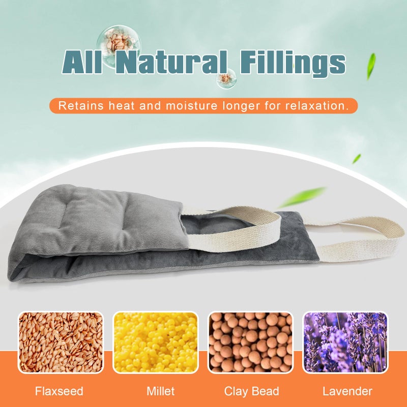 uncn Heating Pad for Neck Shoulders and Back Microwavable Wrap Weighted Neck Warmer 32x5in Microwave Heat Wrap Rice Beanbag Lavender Scented 1.5Pounds - Image 3