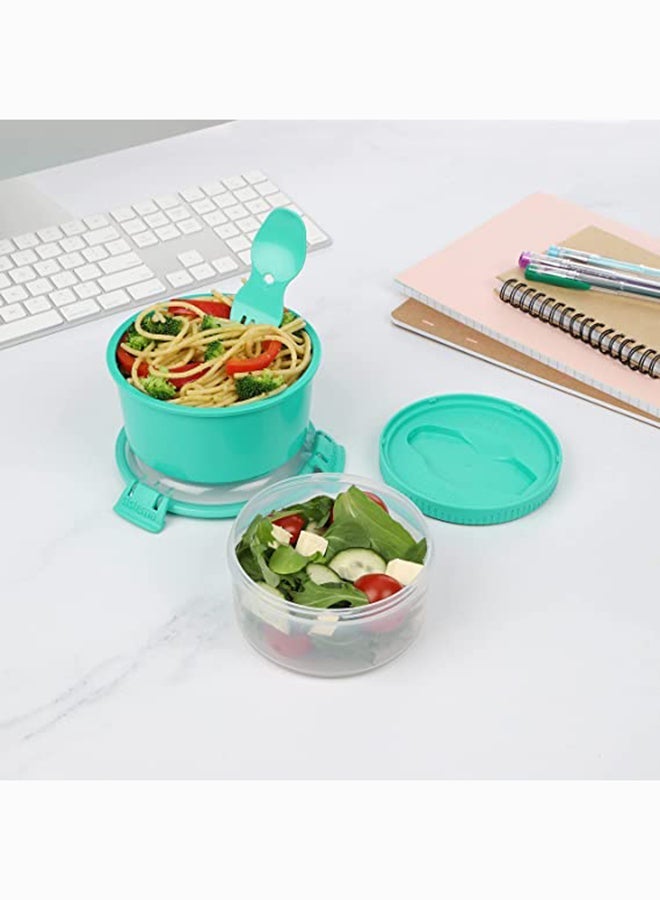 Sistema Lunch Stack To Go Round 965ml Teal – BPA Free Microwave Food Container with Steam Release Vent, Stackable Reusable Lunch Box for Meal Prep, Office, School & Travel - Image 4