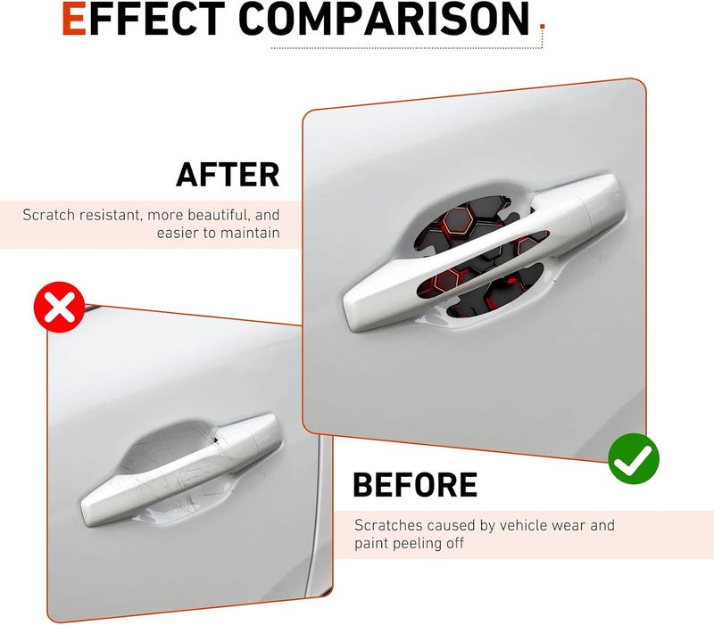 MOXRUQ 8 PCS Car Door Handle Scratch Protectors, Scratch-Proof Door Cup Protectors, Automotive Door Handle Paint Protective Film, Universal for Most Cars (Style 6) - Image 3