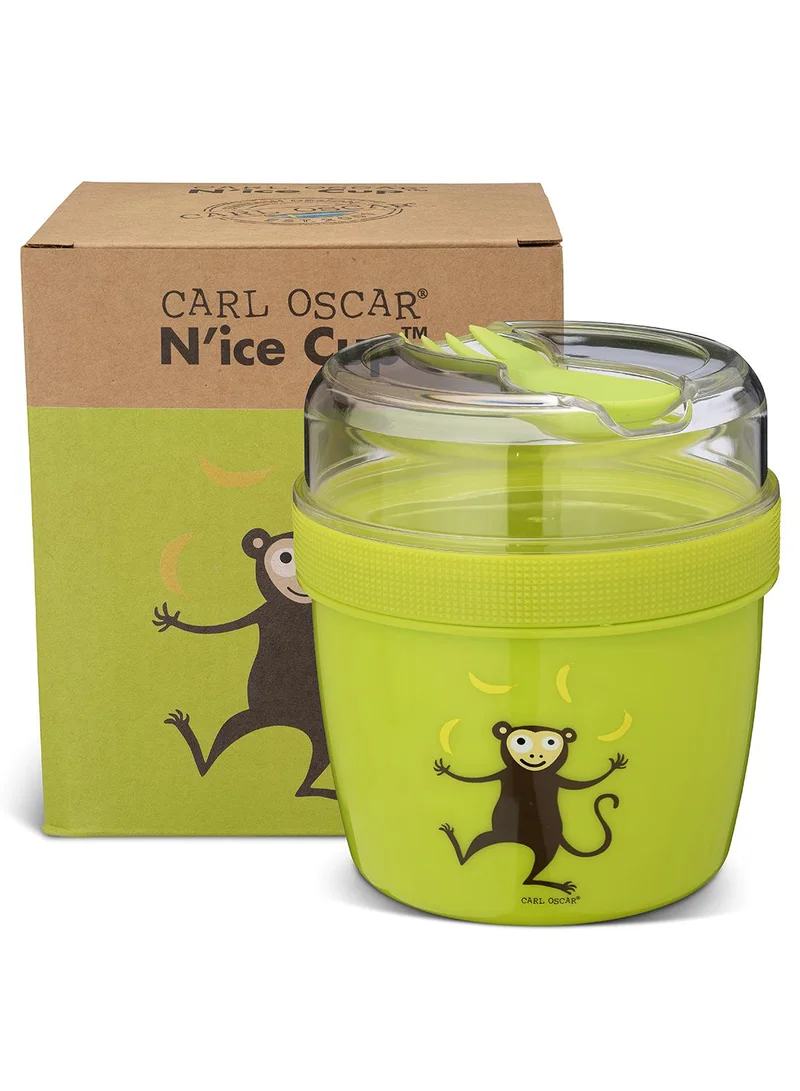 Carl Oscar Carl Oscar Sweden N'Ice Cup Lunch Box™ 0.5L With Cooling Pack + Upper Snack Compartment 0.3L - Lime