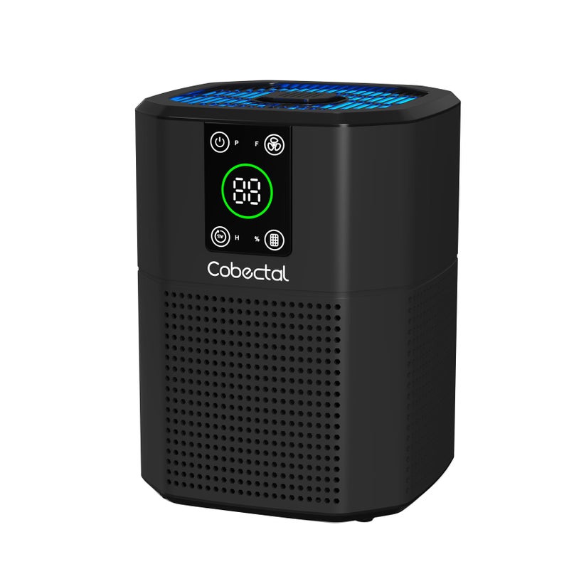 Cobectal Air Purifier for Home Bedroom, Cobectal Room Air Cleaner with H13 True HEPA 3-in-1 Filter, Aroma Function & Sleep Mode, Desktop Small Air Purifier for Office, Dorm, Hotel, RVs (Black) - Image 1