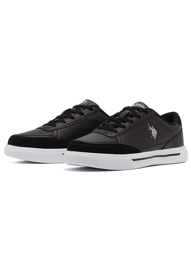 يو اس بولو اسن Men's Black hite Low-Top Sneakers - Lightweight Lace-Up Design, Comfortable for Everyday Outfits