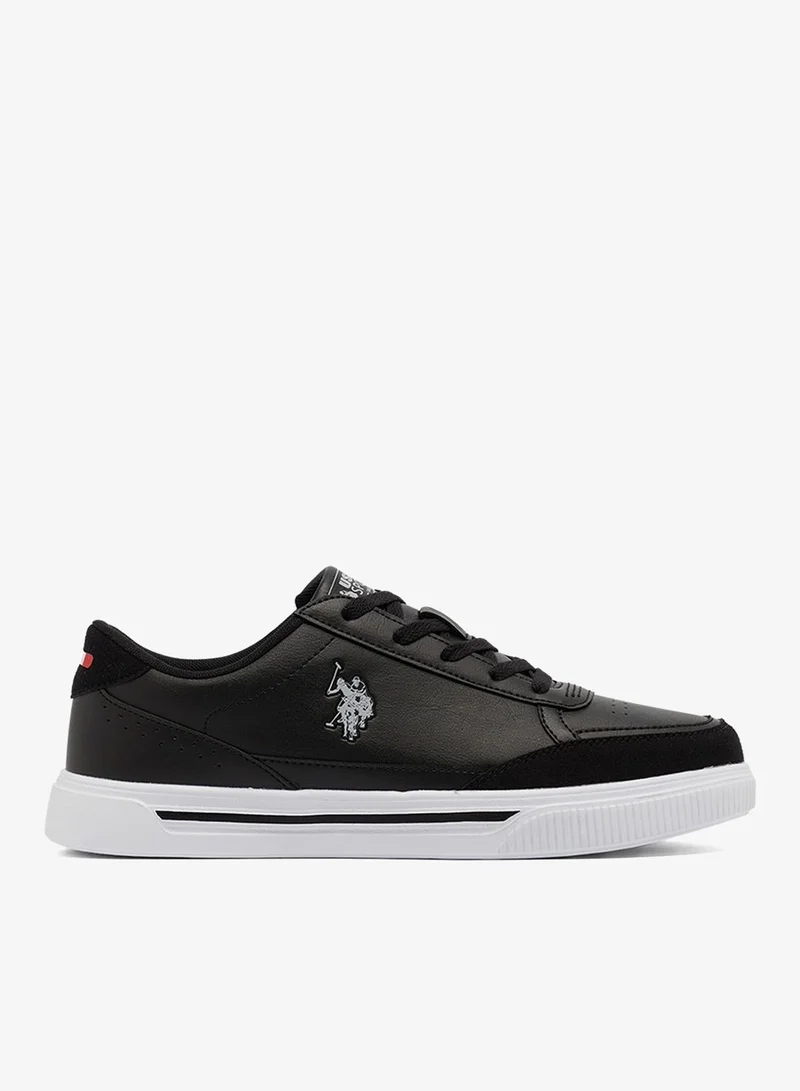 U.S. Polo Assn. Black Men's Black Low-Top Sneakers - Lightweight Shoes Lace-Up Design, Comfortable for Everyday Outfits for Men | Best Price UAE