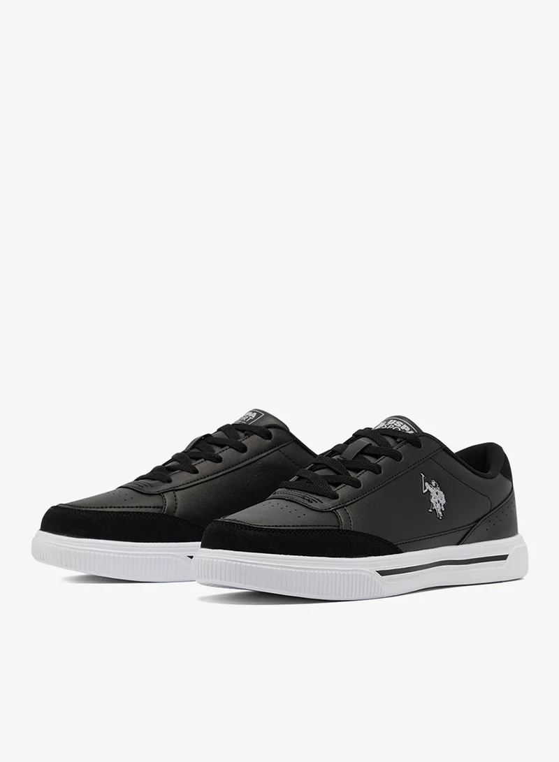 U.S. Polo Assn. Black Men's Black Low-Top Sneakers - Lightweight Shoes Lace-Up Design, Comfortable for Everyday Outfits for Men | Best Price UAE