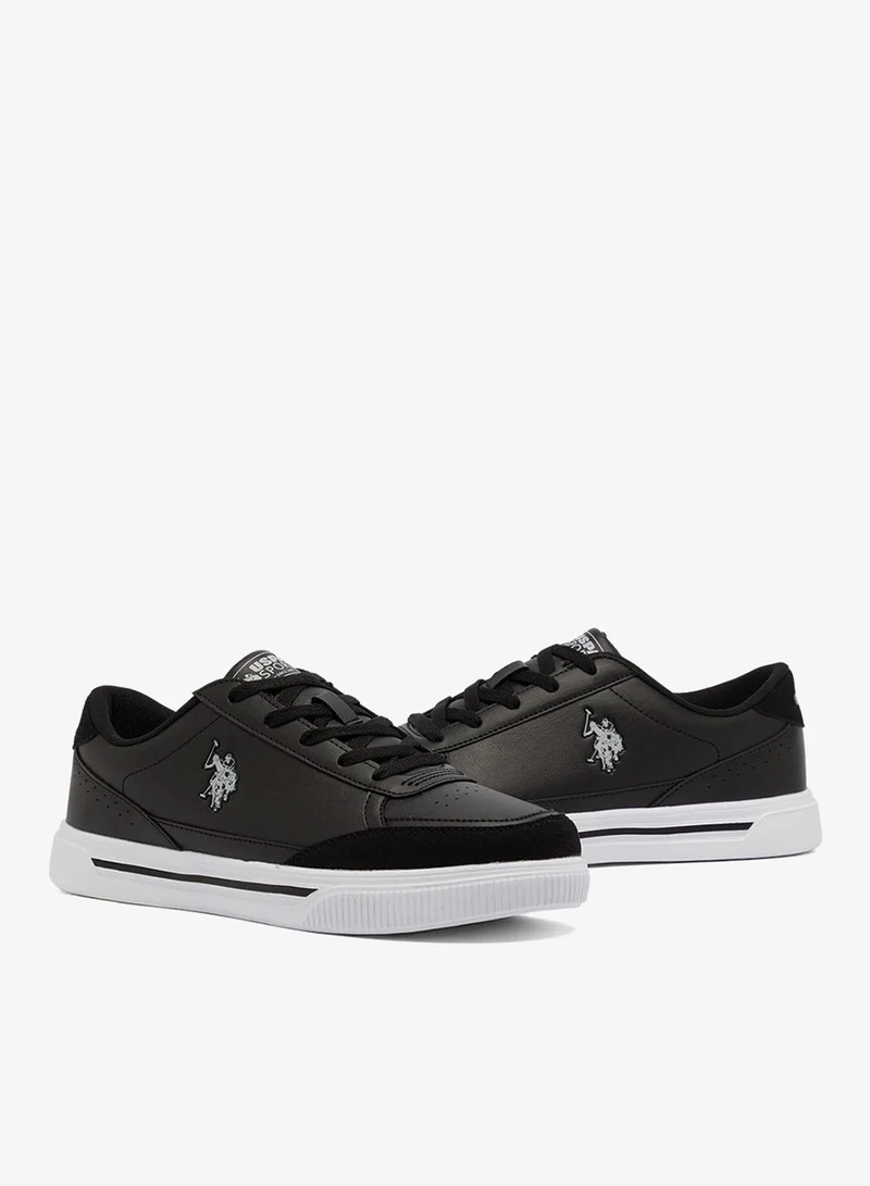 U.S. Polo Assn. Black Men's Black Low-Top Sneakers - Lightweight Shoes Lace-Up Design, Comfortable for Everyday Outfits for Men | Best Price UAE