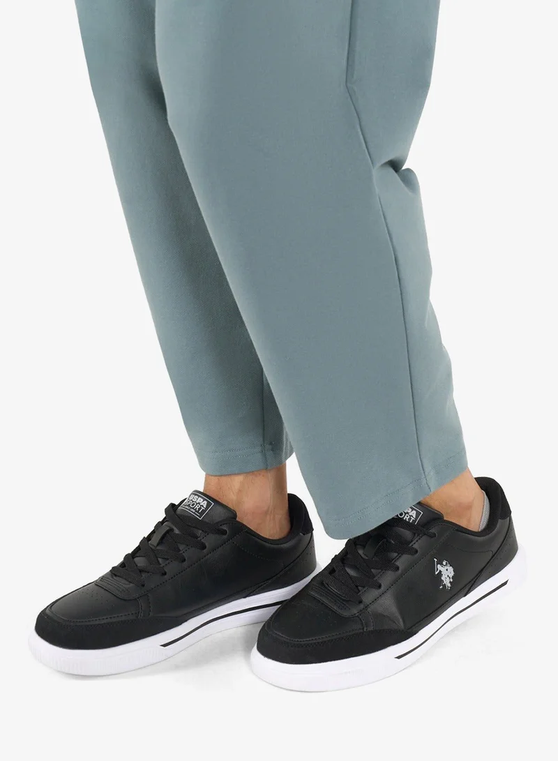 U.S. Polo Assn. Black Men's Black Low-Top Sneakers - Lightweight Shoes Lace-Up Design, Comfortable for Everyday Outfits for Men | Best Price UAE