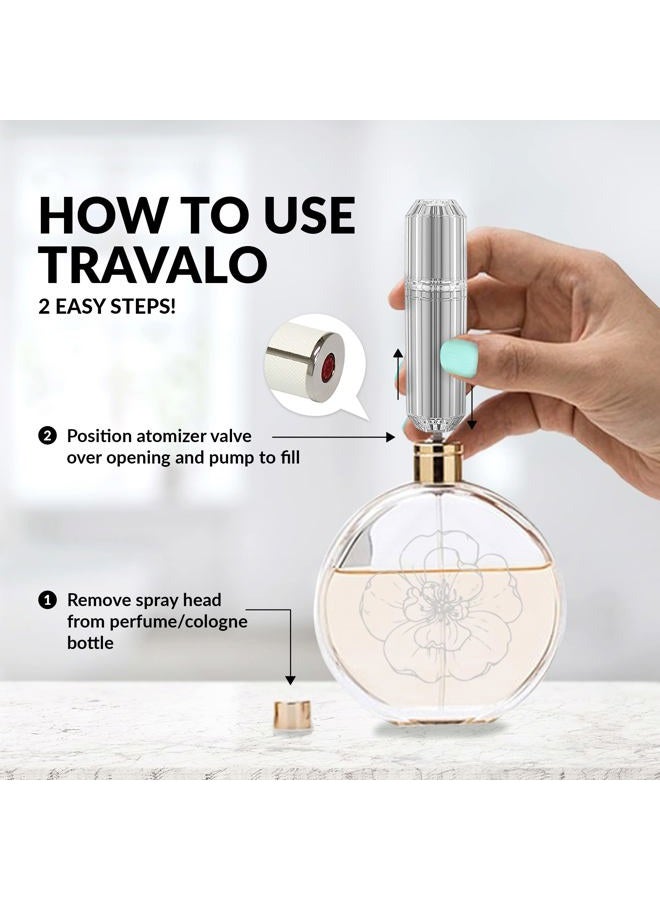 Travalo Bijoux Oval Perfume Atomizer - Elegant Design for Valentine's Day - Reusable, Airtight, Easy Fill Mini Pump Sprayer - Crystal-Like Outer Shell - Red - Image 4