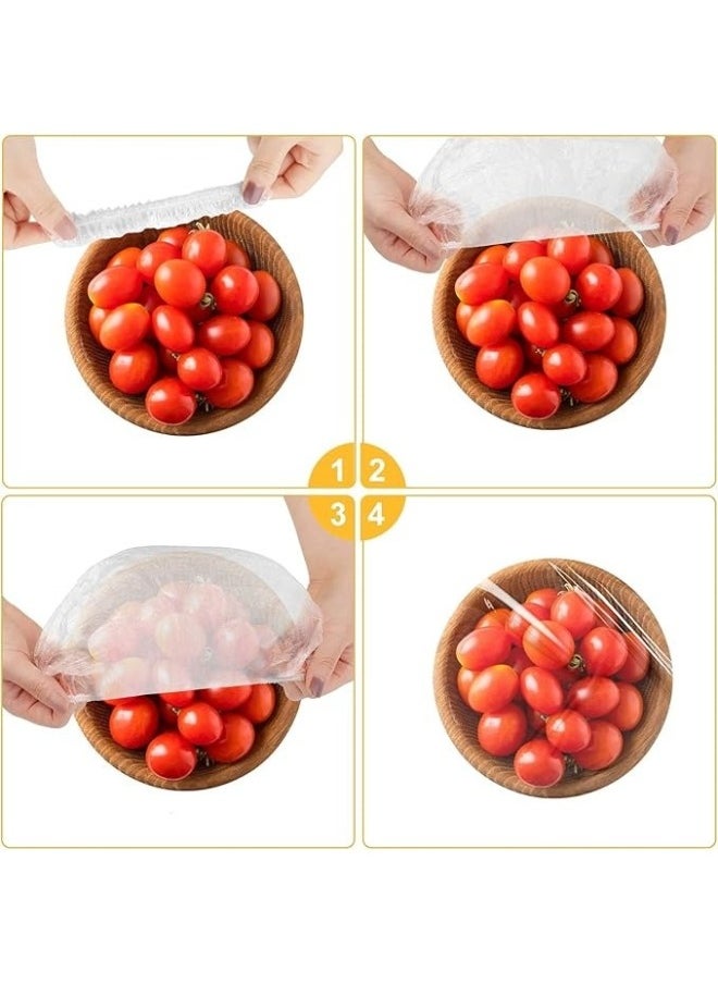 FALMER 400 pcs Fresh Keeping Food Bags, Reusable Flexible Plastic Lids for Food Storage  - Image 4