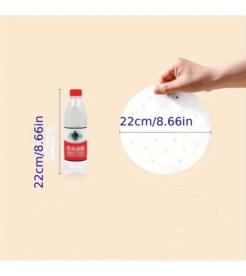 150pcs 5.91inch Disposable Steaming Paper Liners Non Stick Oil Resistant Steam Buns Dumplings Muffins Baozi Potstickers Dotted Design Secure Fit Home And Commercial Kitchen Use Food Safe Material - Image 5