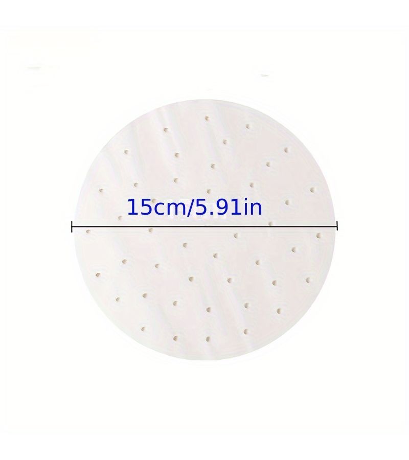 150pcs 5.91inch Disposable Steaming Paper Liners Non Stick Oil Resistant Steam Buns Dumplings Muffins Baozi Potstickers Dotted Design Secure Fit Home And Commercial Kitchen Use Food Safe Material - Image 4
