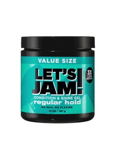 SoftSheenCarson Lets Jam Shining and Conditioning Hair Gel by Dark and Lovely Regular Hold All Hair Types Styling Gel Great for Braiding Twisting  Smooth Edges Extra Hold 14 oz