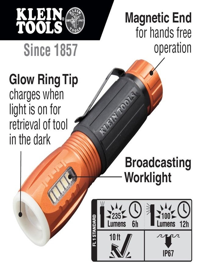 Klein Tools 56028 LED Flashlight and Work Light, Durable, Waterproof, Compact, Hands-free Magnetic End, Runs to 12 Hrs, for Work and Outdoor - Image 2