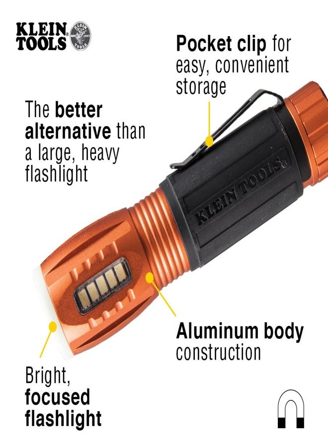 Klein Tools 56028 LED Flashlight and Work Light, Durable, Waterproof, Compact, Hands-free Magnetic End, Runs to 12 Hrs, for Work and Outdoor - Image 3
