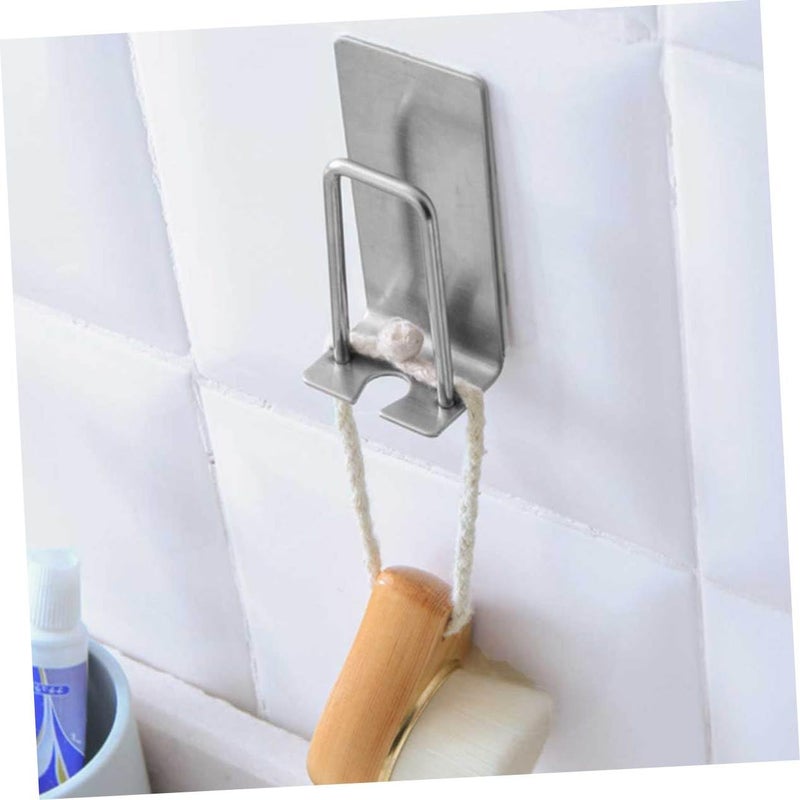 Stainless Steel Wall Mounted Toothbrush Holder 2 Pack Self Adhesive Bathroom Storage Rack - Image 3