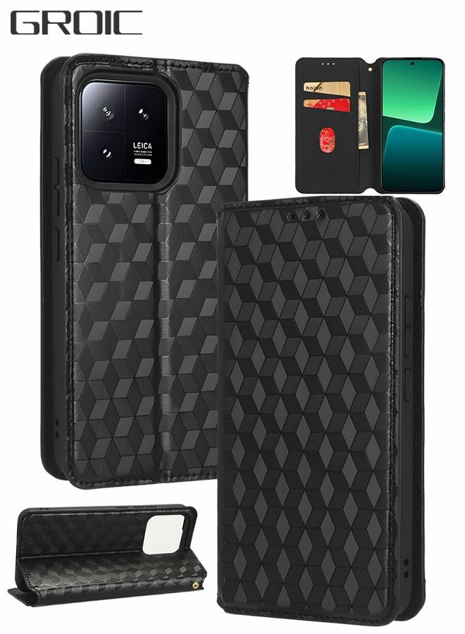 GROIC Compatible with Xiaomi 13 6.36 Inch Case,Premium Leather Wallet Case Kickstand and Card Slots,Visual Stereoscopic Embossing Design Flip phone Shell for - Image 1