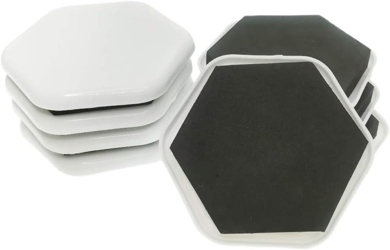 كلاراكو 8 قطع من وسادات تحريك الأثاث القابلة لإعادة الاستخدام، لتسهيل تحريك السجاد والأثاث - سداسي أبيض 7.5 سم، كما هو موضح - Image 5