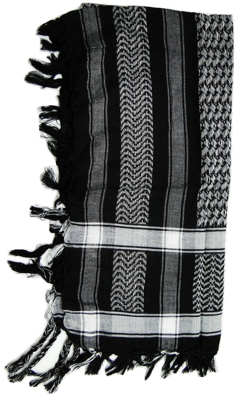 Tapp Collections Premium Shemagh Head Neck Scarf - Black/Grey - Image 2