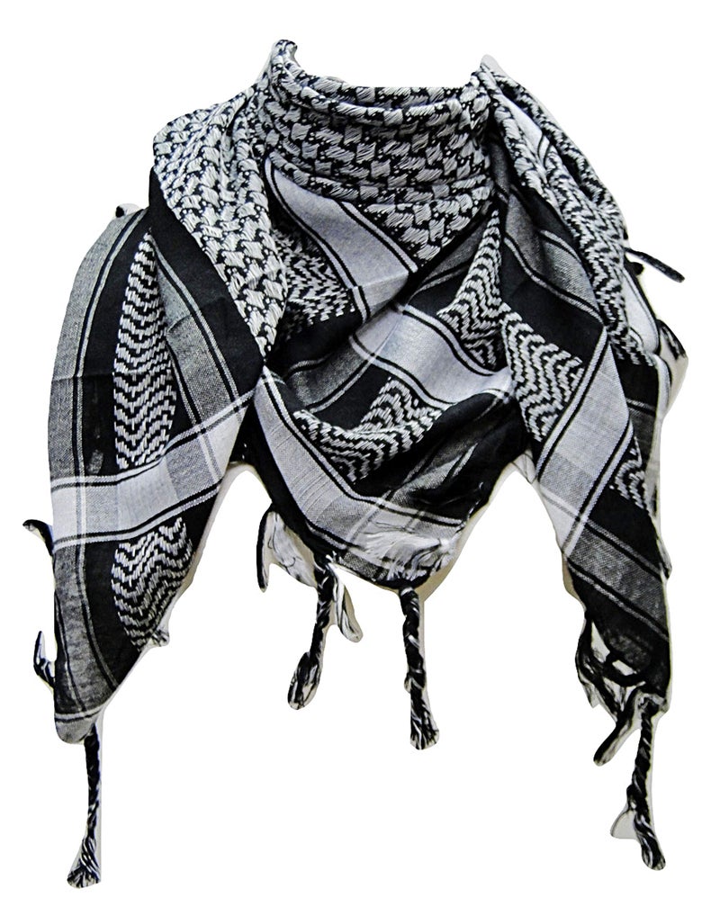 Tapp Collections Premium Shemagh Head Neck Scarf - Black/Grey - Image 1