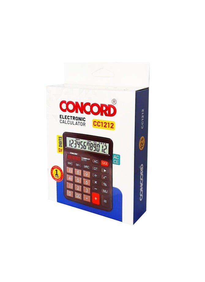 CONCORD - CC1212 Electronic Calculator 12 Digits, With Large LCD Screen - Image 1