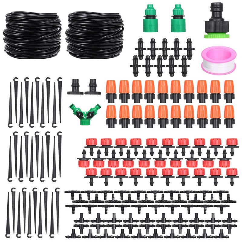 Eacam Garden Irrigation System - DIY Water-Saving Automatic Drip Kit With Spray Self Watering for Greenhouse, Flower Bed, Patio, Lawn - Image 1