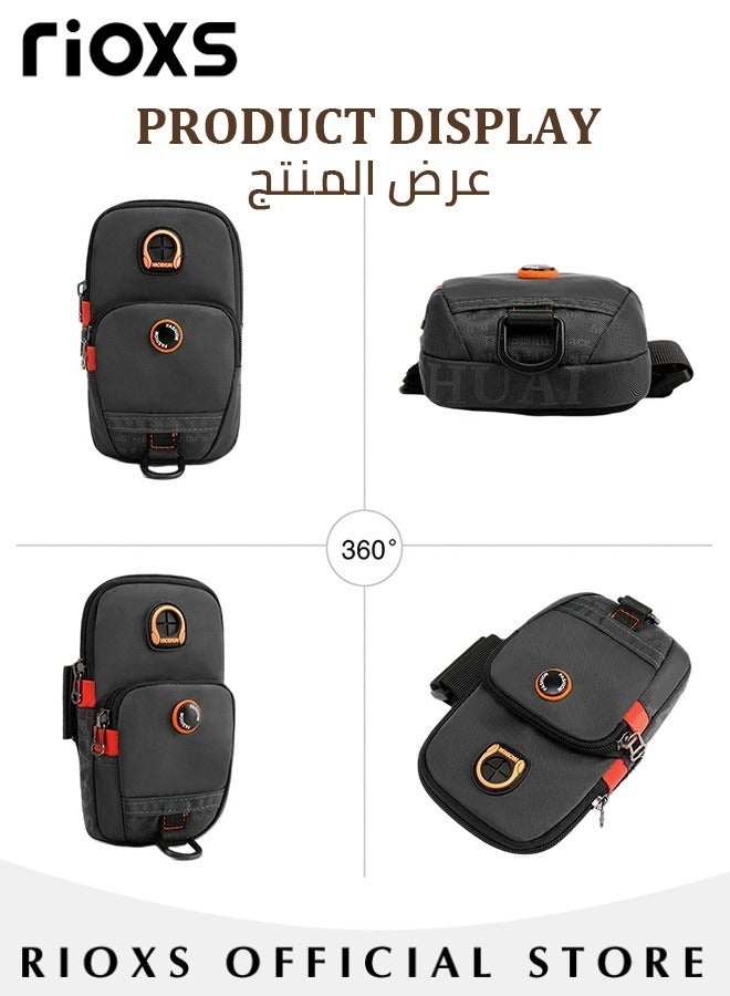 RIOXS Sports Armband, Unisex Running Arm Band Bag, 10*2*18cm/3.9*0.8*7.1inch Phone Holder Arm Bands for Men and Women, Lightweight Waterproof Running Gym Universal Smartphone Arm Bag with Earphone Hole, Fits All Kinds of Mobile Phones, Suitable for Running, Walking, Hiking, Biking, Climbing and More - Image 3
