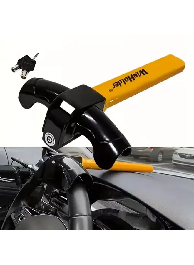 T Type Universal Car Steering Wheel Lock Anti Theft With 2 Keys - Image 3