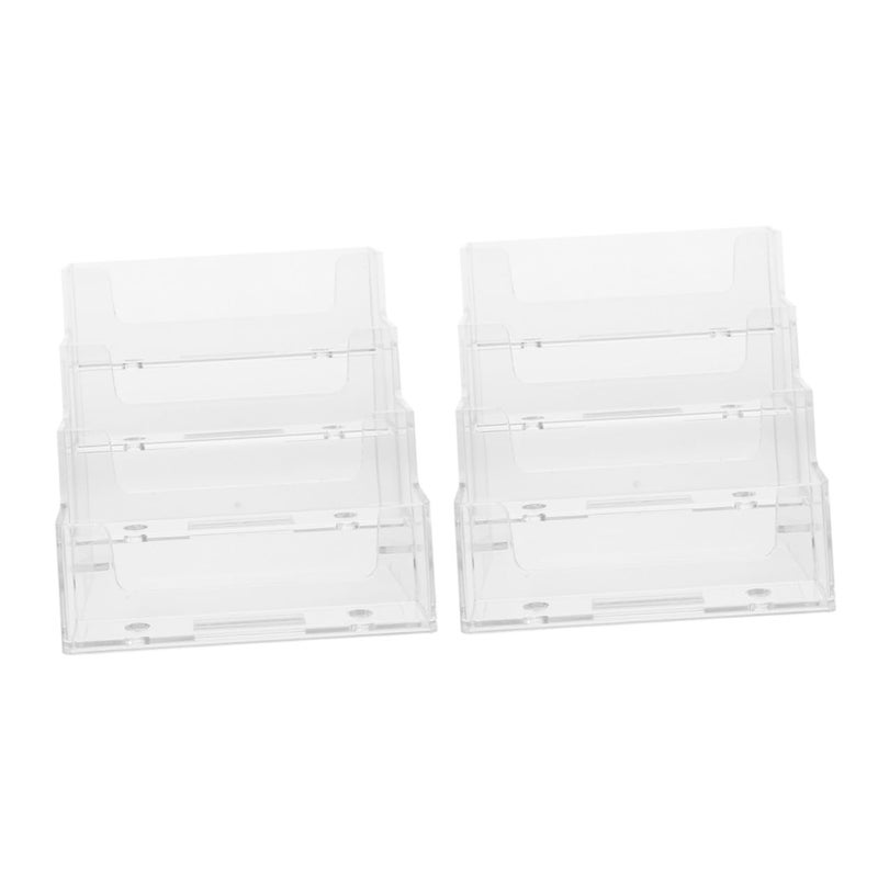 Black Business Card Holder Desk Organizer 4 Compartment Display Stand For Office Trade Shows - Image 2