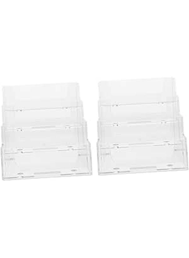 Black Business Card Holder Desk Organizer 4 Compartment Display Stand For Office Trade Shows - Image 1