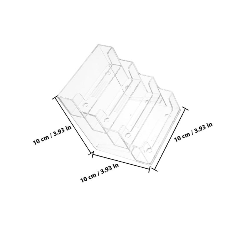 Black Business Card Holder Desk Organizer 4 Compartment Display Stand For Office Trade Shows - Image 3