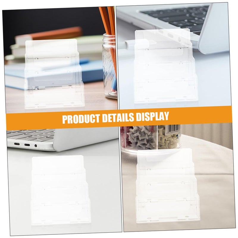 Black Business Card Holder Desk Organizer 4 Compartment Display Stand For Office Trade Shows - Image 5
