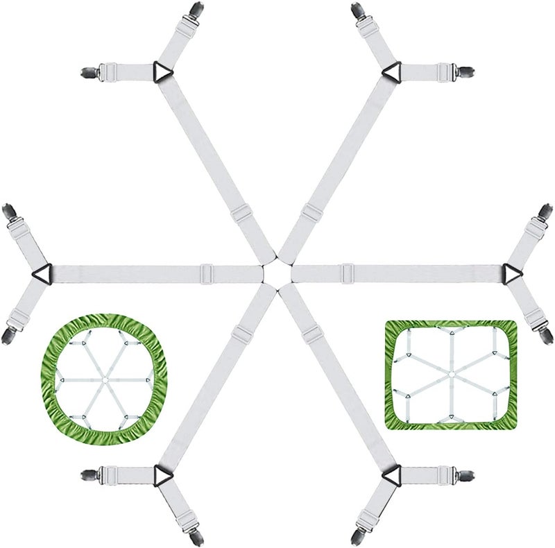 TGOOD Bed Sheet Holder Straps, Mattress Cover Clips to Hold Sheets in Place, Adjustable Bed Bands, Elastic Grippers,Fasteners,Keepers,Suspenders Fitted for Bedding,stayers, Bedsheet Tie Downs - Image 1