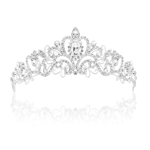 Vofler Tiaras and Crowns, Vofler 2 Pack Crystal Rhinestone Headband Headpiece Hair Jewelry for Women Ladies Girls Bridal Bride Princess Queen Birthday Wedding Pageant Prom Halloween Costume Party Silver - Image 4