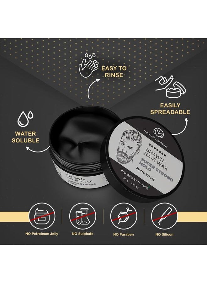 The Man Company Hair Styling Wax Cream with Almond Oil & Argan Oil (1.7oz) | For Extra Strong Hold and Matte Effect All Day - Paraben & Silicon Free  - Image 2