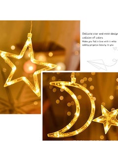 Generic Chenever Star Moon Curtain Ramadan Fairy Lights 3.5M LED Curtain Lights Garland Wedding Decorations Ramadan Christmas Party for Home Garden  - Image 5