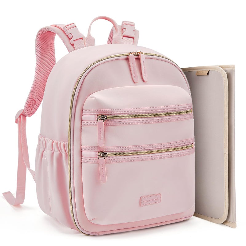 mommore Neoprene Diaper Bag Backpack Small Baby Bag Travel Mini Diaper Backpack for Newborn with Insulated Pockets, Stroller Straps - Image 1