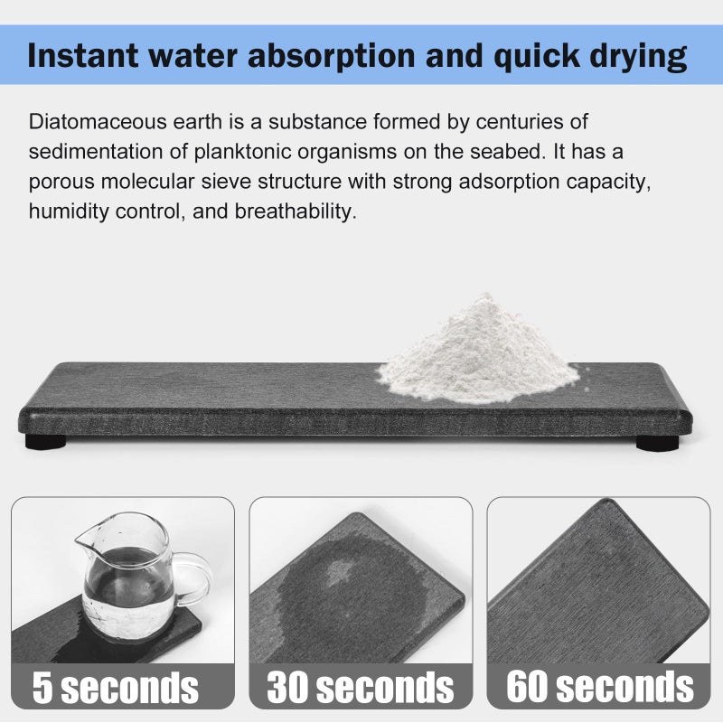Lyxel 3PCS Stone Drying Tray, Water Absorbing Stone Tray for Sink, Stones Soap Trays, Fast Dry Diatomite Stones Mat,Used for Hand Soaps,Sponge,Toothbrush Holder in Bathroom Counter and Kitchen Sinks - Image 4