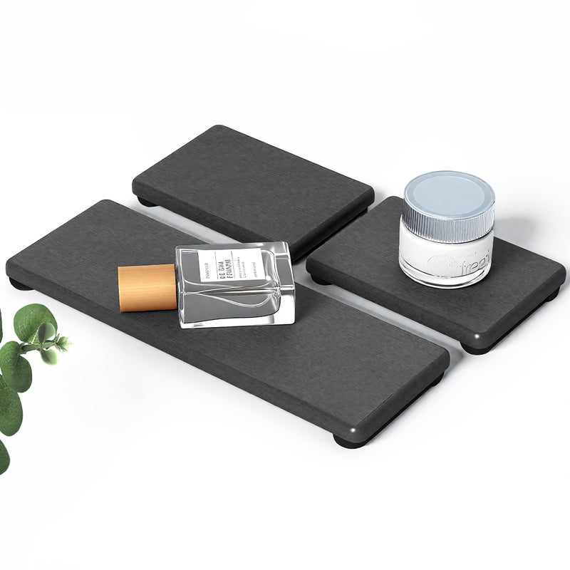 Lyxel 3PCS Stone Drying Tray, Water Absorbing Stone Tray for Sink, Stones Soap Trays, Fast Dry Diatomite Stones Mat,Used for Hand Soaps,Sponge,Toothbrush Holder in Bathroom Counter and Kitchen Sinks - Image 1