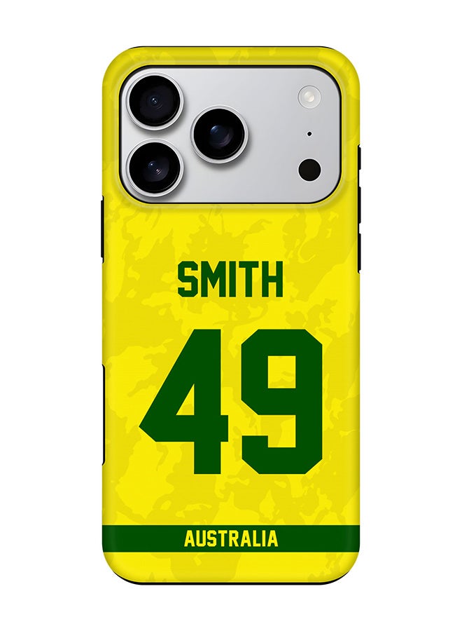 Stylizedd Tough Pro Magnetic Case for iPhone 17 Pro, Dual Layer hybrid PC + TPU Mobile Cover Matte - Australia Steve Smith, Jersey No 49