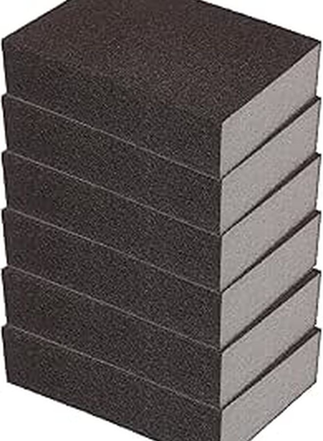 6Pcs Low Density 180 Grit Fine Sanding Sponge Blocks For Wood Polishing Furniture Finishing - Image 1