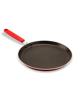 Sweet Home Nonstick Pizza Pan with Handle - Aluminized Steel, Pizza Crisper, 28 cm, Red/Black  - Image 2