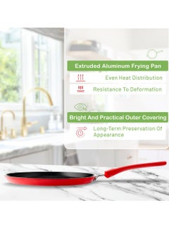 Sweet Home Nonstick Pizza Pan with Handle - Aluminized Steel, Pizza Crisper, 28 cm, Red/Black  - Image 3