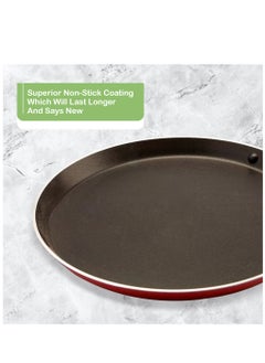 Sweet Home Nonstick Pizza Pan with Handle - Aluminized Steel, Pizza Crisper, 28 cm, Red/Black  - Image 5